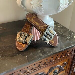 Sam Edelman snakeskin embossed slide sandal